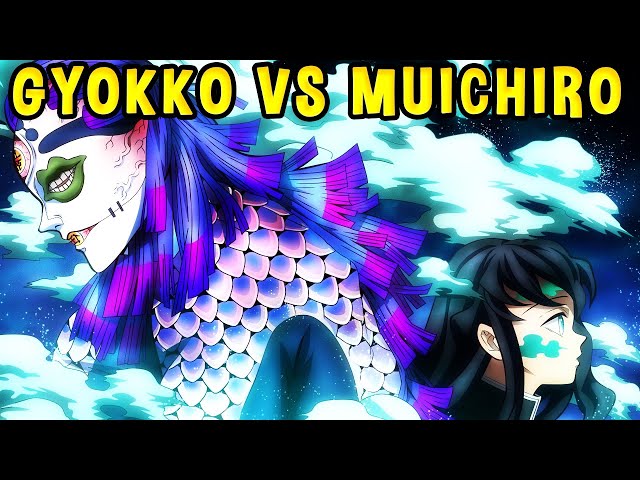 MUICHIRO TOKITO VS GYOKKO (Lua Superior 5)  A DOCE VITÓRIA NA VILA DOS  FERREIROS - KIMETSU NO YAIBA 