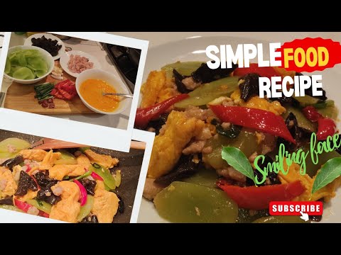 Stir fried Celtuce with Egg and Black Fungus|Simple Dish|COOK WITH ME|CHINESE DISH😊