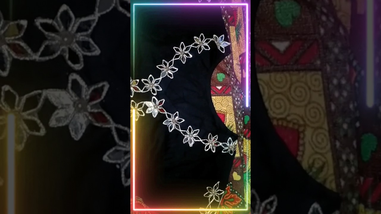 Mirror lace design ideas|| Mirror lace work on Black dress 👗|| Fashion zone official 