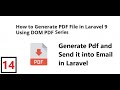 (14) Generate Pdf File and Send it into the Email in Laravel | Generate Simple pdf file using dompdf