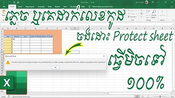 របៀបដោះ Excel ជាប់ protect sheet ហើយ ភ្លេចលេខសម្ងាត់ទៀត| How to unprotect forget password on Excel