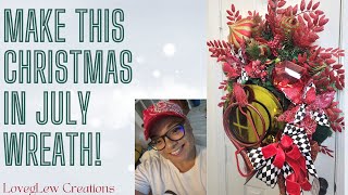 Christmas in July Wreath | Green Drum &amp; Red French Horn Holiday DIY