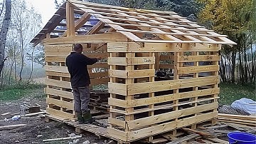 Man Builds a House with ABANDONED PALLETS in the Middle of the Forest | by @lesnoy_craft8607