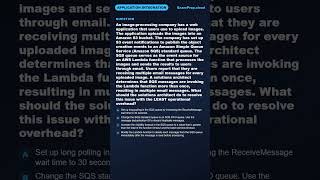 An image-processing company has a web application that users use to upload... | AWS SAA-C03 #Shorts