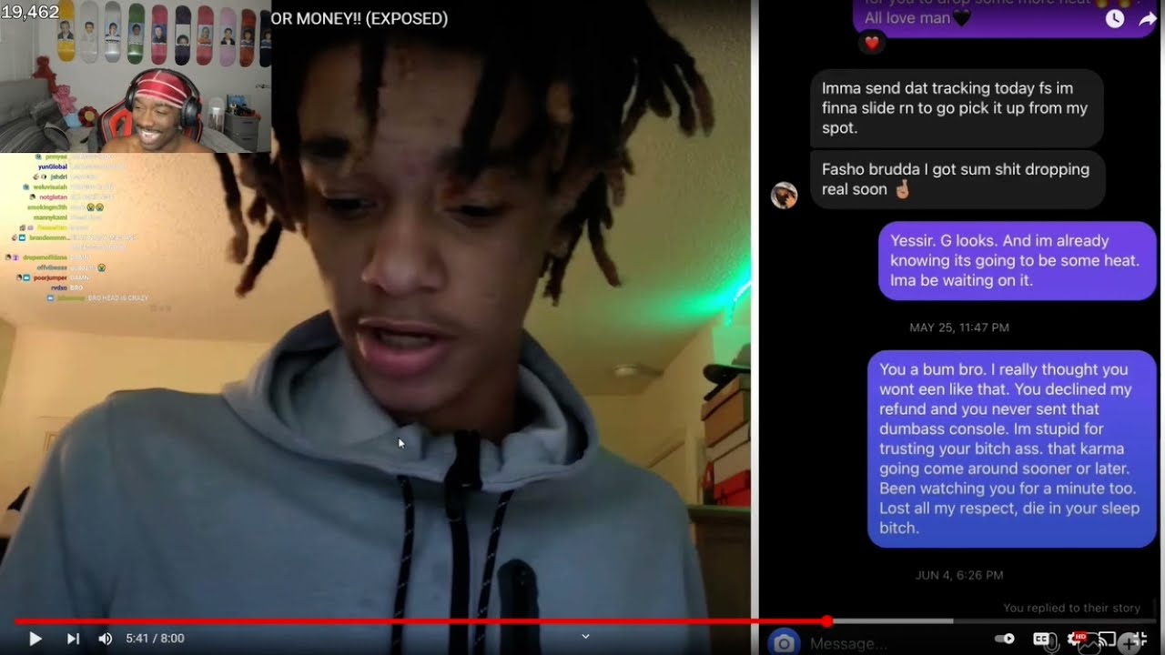 BRUCEDROPEMOFF REACTED TO MY VIDEO ON HIS TWITCH!! YRNDJ SCAMMING