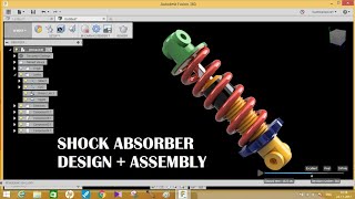 Shock absorber | design and assembly | fusion 360 tutorials