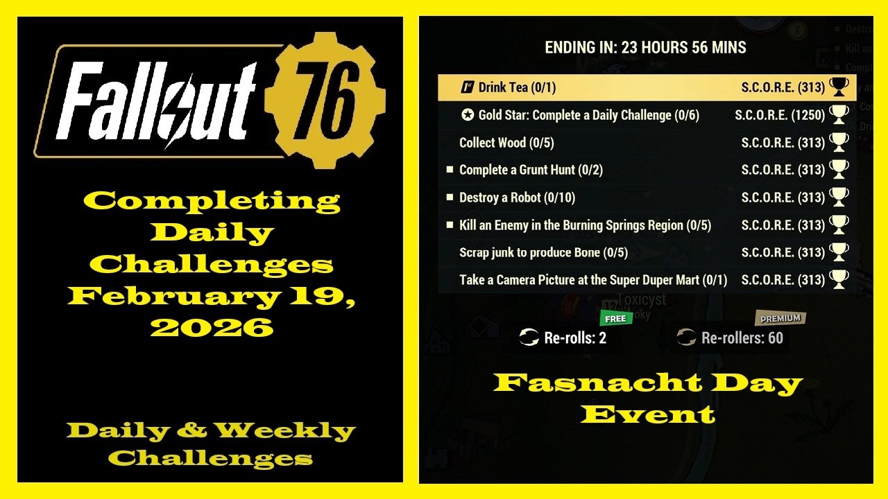 Completing Daily Challenges For February 19, 2026 - Fallout 76 Daily Challenges Guide - Fasnacht Day