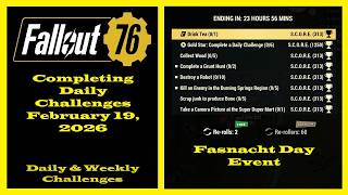 Completing Daily Challenges For February 19, 2026 - Fallout 76 Daily Challenges Guide - Fasnacht Day