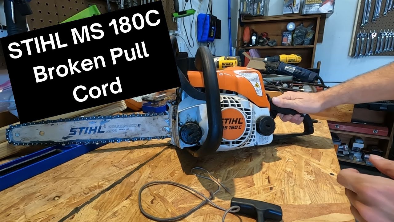 Stihl MS 180c chainsaw pull replacement (Questionable Methods 