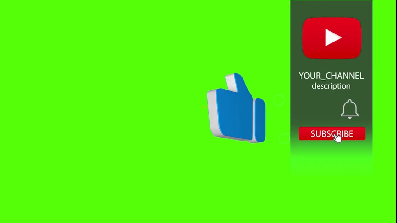 GREEN Screen 3 Best Youtube Subscribe Button Animation Transparent