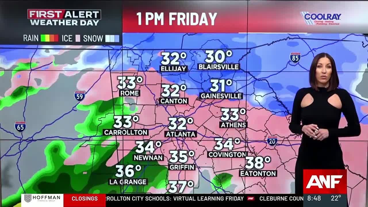 First Alert Forecast: Wintry mix arrives Friday morning, lower snow ...