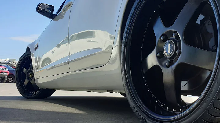Black Simmons FR-1 rims on a Holden Calais