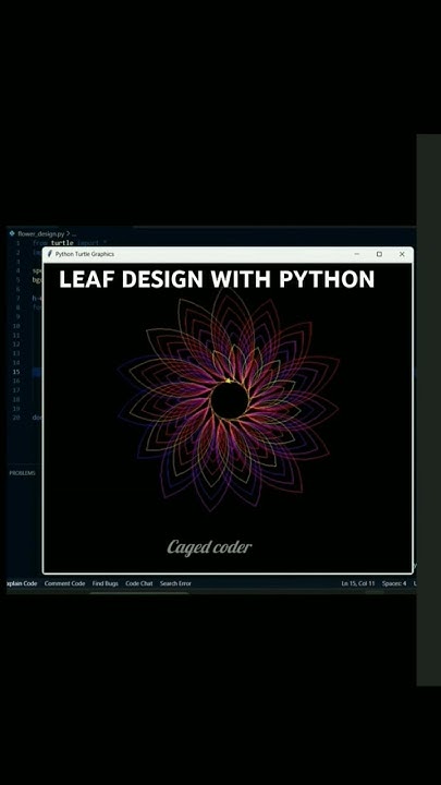 Leaf design with python #python #turtle #tricks #design #tutorial # ...