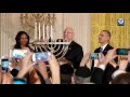 Presidents Reuven Rivlin and Barack Obama light a Hanukkah menorah at the White House    Ceredit The