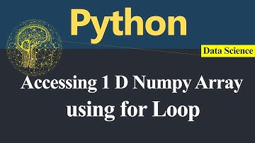 Accessing One Dimensional Numpy Array using for Loop in Python (Hindi)