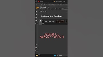 Make Your own Rectangle Area Calculator in Python | 🐍| STEM Dragon | #maths | #shorts | #viral