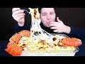 SPICY LOBSTER CHEESY ALFREDO SEAFOOD PASTA • Mukbang & Recipe