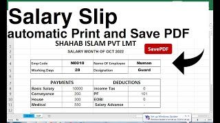 automated payslip in excel | vba code to get pdf of salary slip and save into Folder