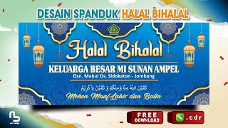 Desain Spanduk Halal Bihalal Idul Fitri 1445 H (Free CDR) - Banner Idul Fitri -  #nurdesigns