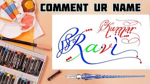 Ravi Kumar Name Signature Calligraphy Status | How to Draw, Cursive Calligraphy with Cut Marker