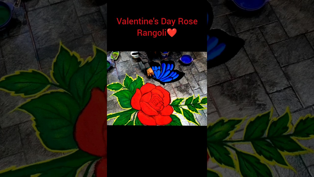 Valentine's day special Rose Rangoli Design🌹