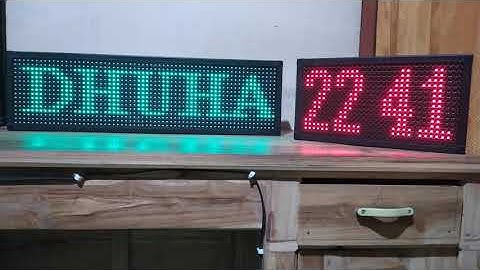 Jam Waktu Sholat JWS Arduino 2 (Dua) Panel - P10 dan Jam Digital Running Text 1 (Satu) Panel - P10