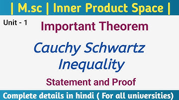 Cauchy Schwartz inequality in inner product space | cauchy Schwartz inequality in msc | m.sc math