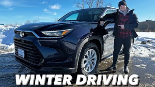 2024 Toyota Grand Highlander Winter Snow Driving Performance Review  Fully Stock