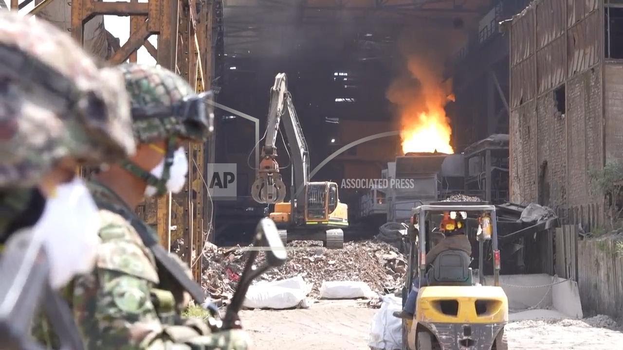 Weps In Construction Colombian authorities melt down thousands of seized weapons into ...