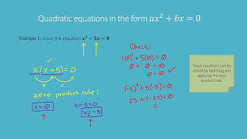 Quadratic equations in the form ax^2 + bx = 0 | Learn Math