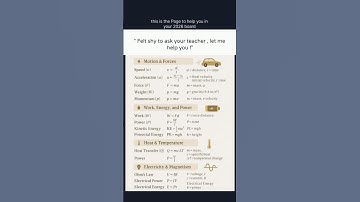Physics formula sheet 🤓 | 9th to 12th | #shorts
