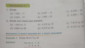 Dav Public School Class 4 Math Unit 4 Worksheet 3 || Division || @madhubanclasses