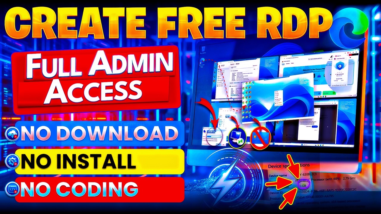 Free RDP with FULL ADMIN – No Payment, No Install, Just Works
