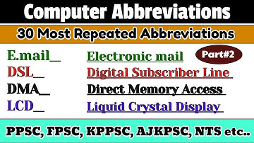 COMPUTER ABBREVIATIONS | 30 MOST REPEATED ABBREVIATIONS MCQs | COMPUTER MCQs | PPSC | SPSC |FPSC