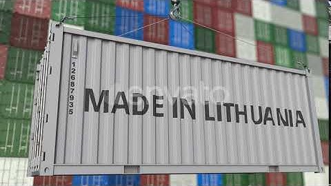 Loading Container with MADE IN LITHUANIA Caption | Motion Graphics - Videohive template
