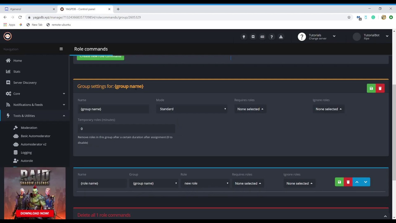 Creating reaction roles with YAGDPB! (Discord) - YouTube