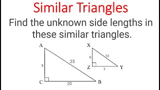 SIMILAR TRIANGLES: Finding Unknown Side Lengths In Triangles