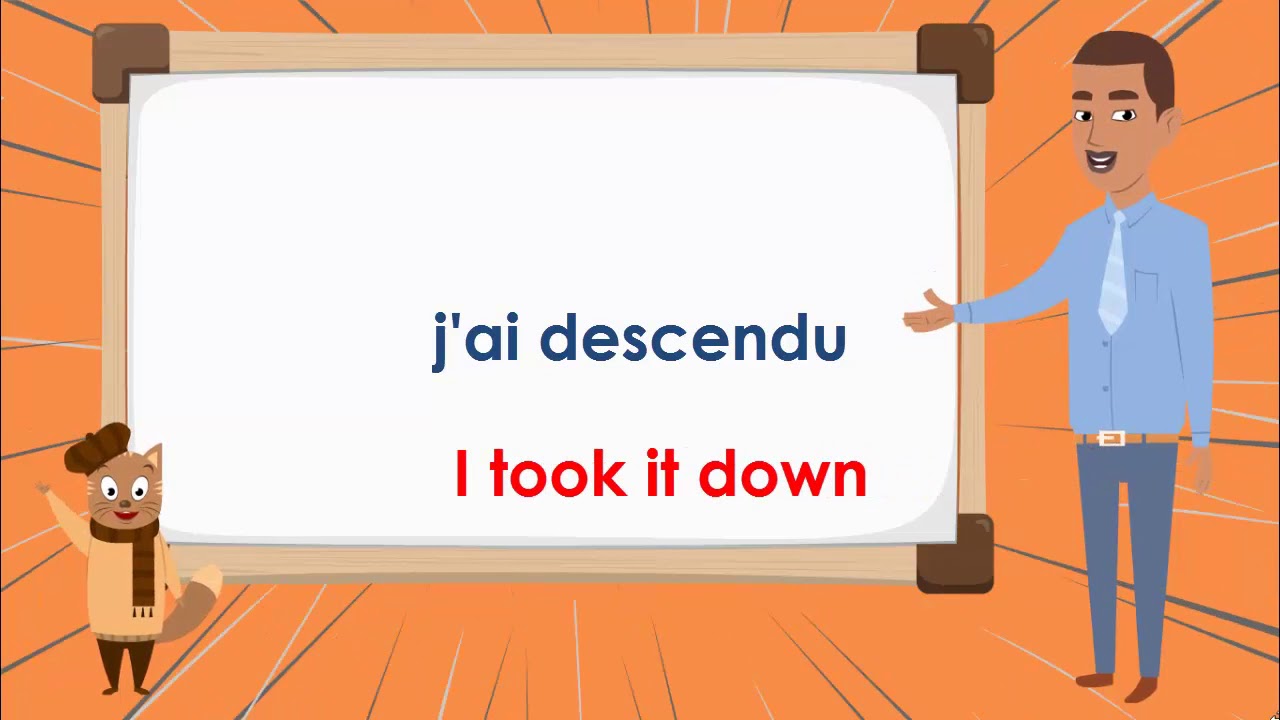 Le Verbe Descendre Au Passe Compose To Go Down Compound Tense French Conjugation Youtube