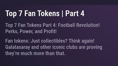 Top 7 Fan Tokens | Part 4 Tapswap Code