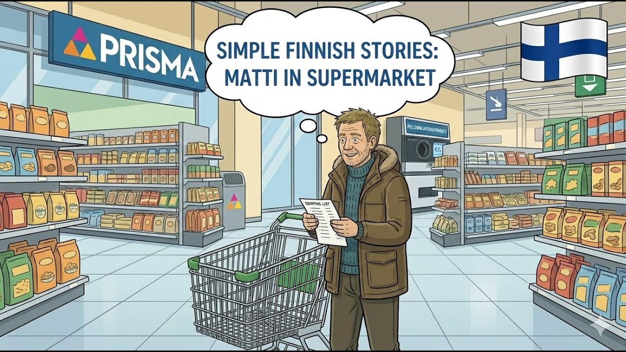 Everyday Finnish Conversations | At the Supermarket 🛒 (A1-A2)