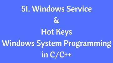 51.Windows Service & Hot Keys-Windows System Programming in C/C++