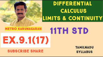 11th Std Maths Ex.9.1(17) Sketch the graph of the function and identify lim f(x) exists for which