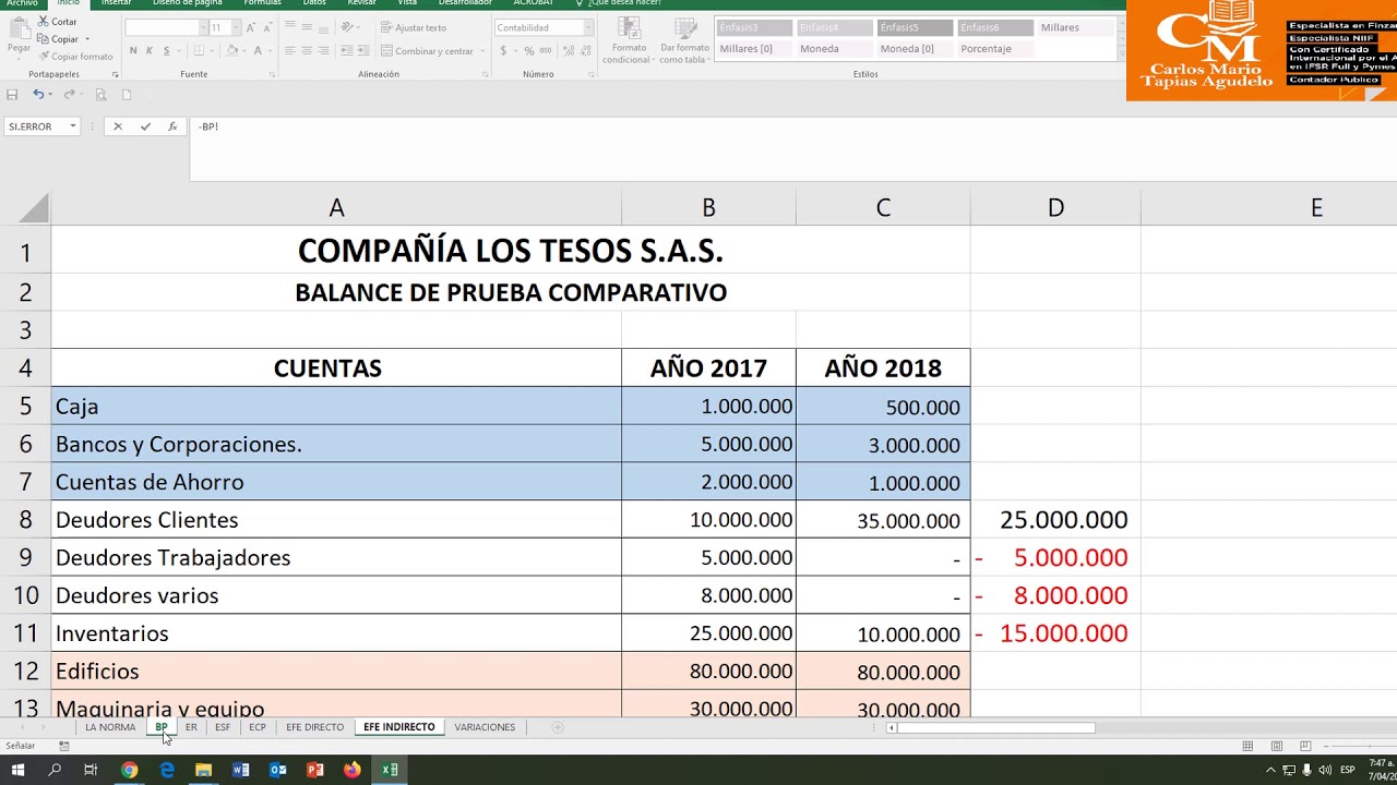 FLUJO DE EFECTIVO INDIRECTO YouTube