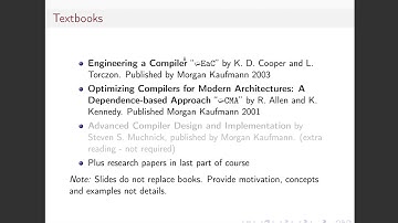 Compiler Optimisation Lecture 1 Part 1