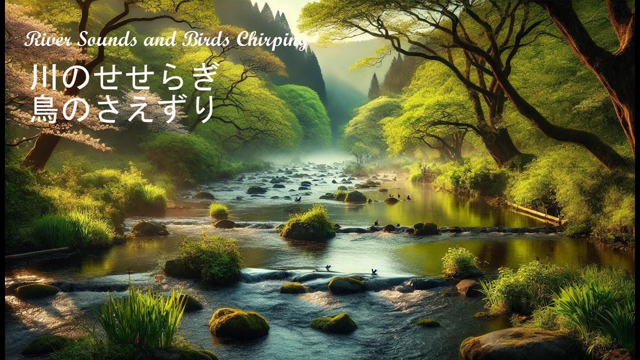 川のせせらぎと鳥のさえずり Nature Sounds|勉強・作業用BGM・睡眠用BGM|川の音・鳥の声|快眠・リラックス - YouTube