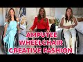 Amputee lady adaptive wheelchair user | exploring creative fashion style