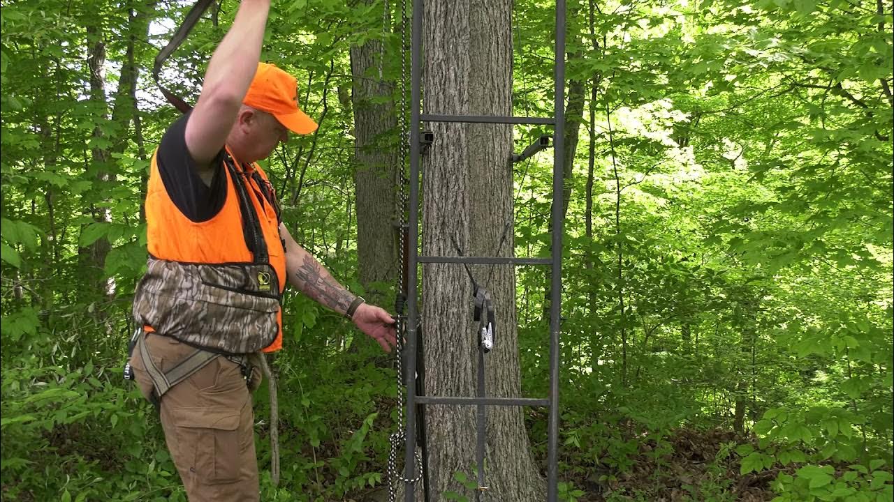 Tree Stand Safety Installing a Ladder Tree Stand YouTube