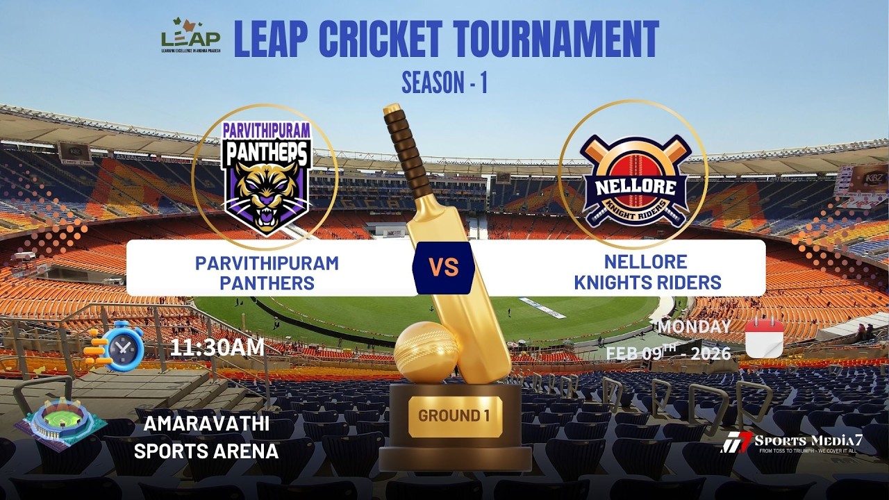 🔴 WATCH ALONG: Parvithipuram Panthers vs Nellore  Knights Riders Live Stream | | Sports Media 7