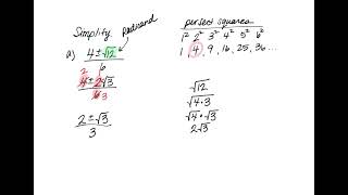 Simplifying Square Roots (after using the quadratic formula)