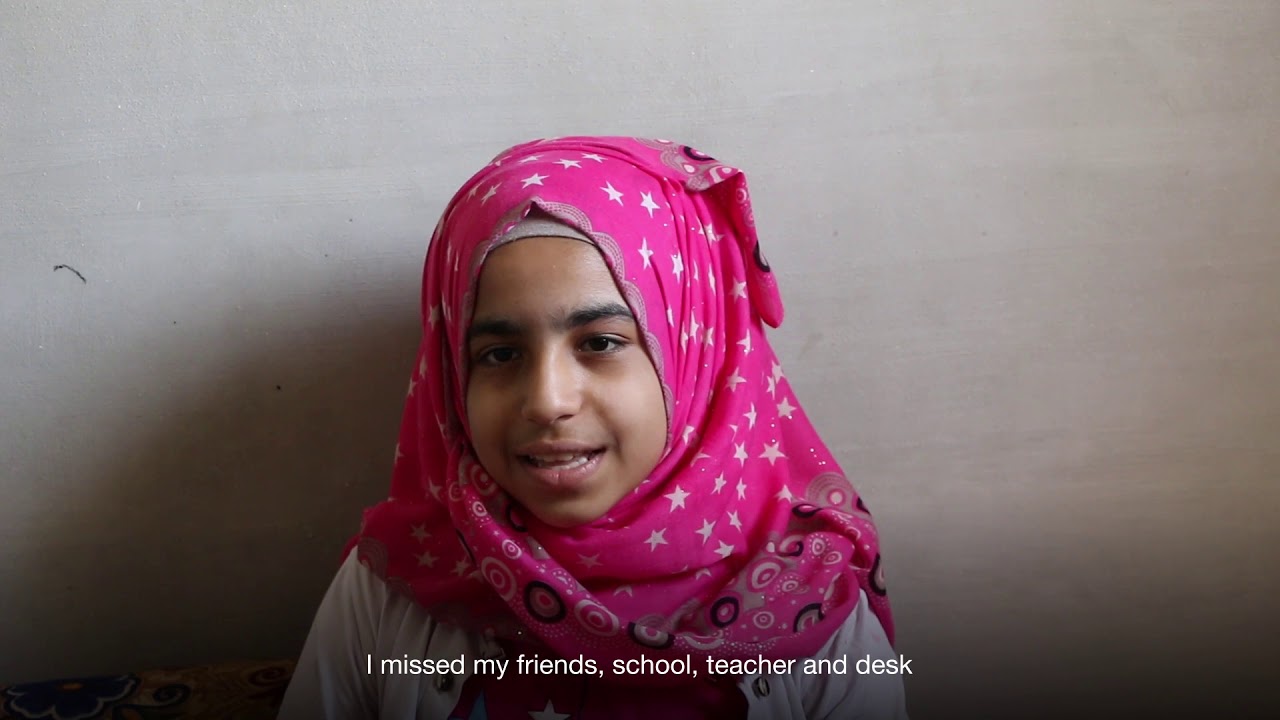 Sidal A 12 Year Old Girl Who Has Gone Back To School After Three Years Of Displacement In Syria Youtube